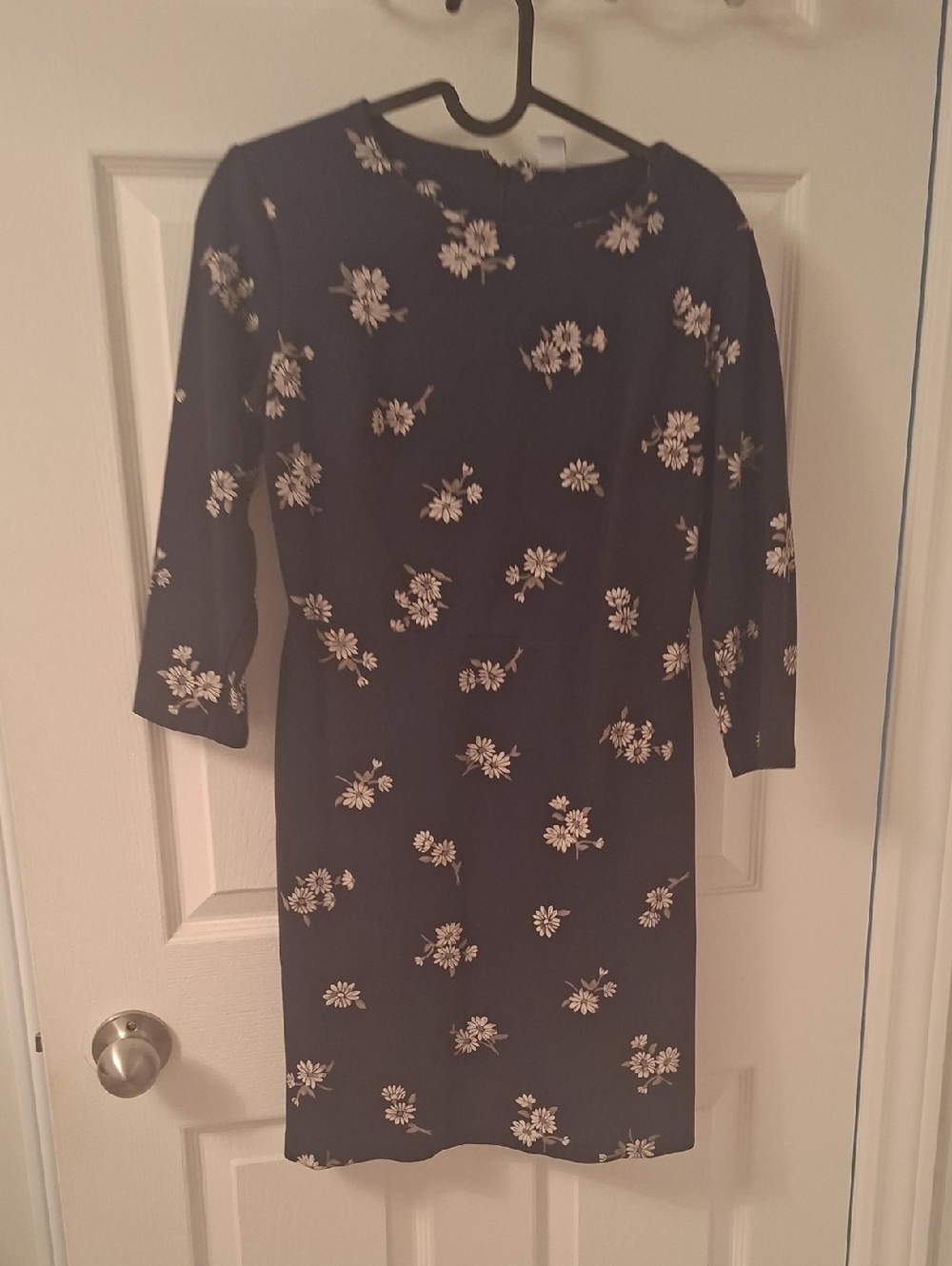 Old Navy Floral Print Black Shift Dress